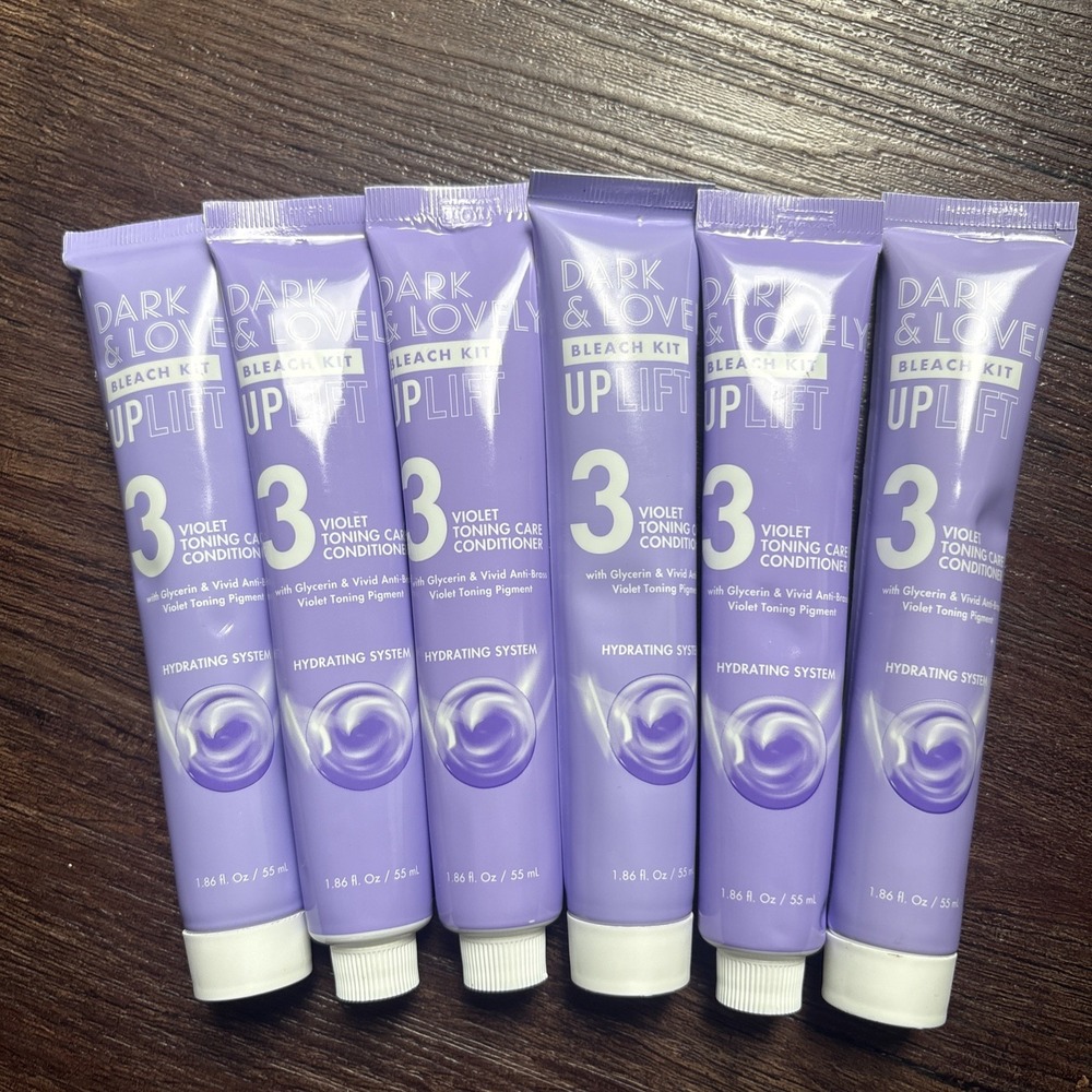 Lot Of 6 Dark And Lovely Uplift Violet Toning Care Conditioner 1.59 Oz.